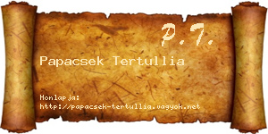 Papacsek Tertullia névjegykártya